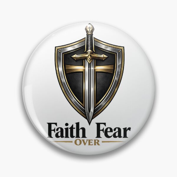 Item preview, Faith Over Fear Armor of God Shield and Sword Christian Warrior designed and sold by DraftAndDoneArt.