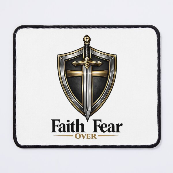 Item preview, Faith Over Fear Armor of God Shield and Sword Christian Warrior designed and sold by DraftAndDoneArt.