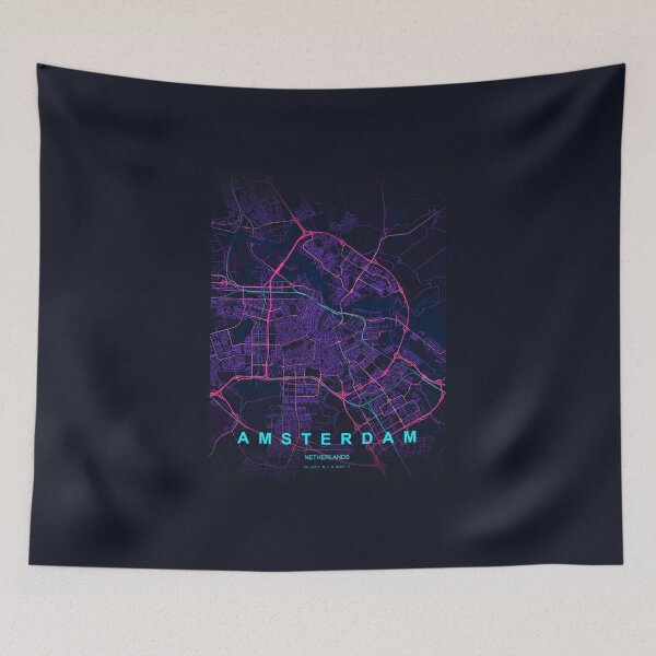 Item preview, Neon Style Map of Amsterdam, Netherlands designed and sold by Enea Kelo.