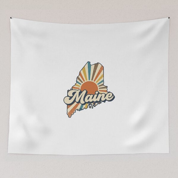 Item preview, Maine Retro Sunset State Silhouette – Vintage Distressed Design designed and sold by Paper Drip.