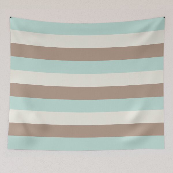 Item preview, 3 Large WARM TAUPE, MINT GREEN and CREAM Horizontal STRIPES designed and sold by RachelMacht.