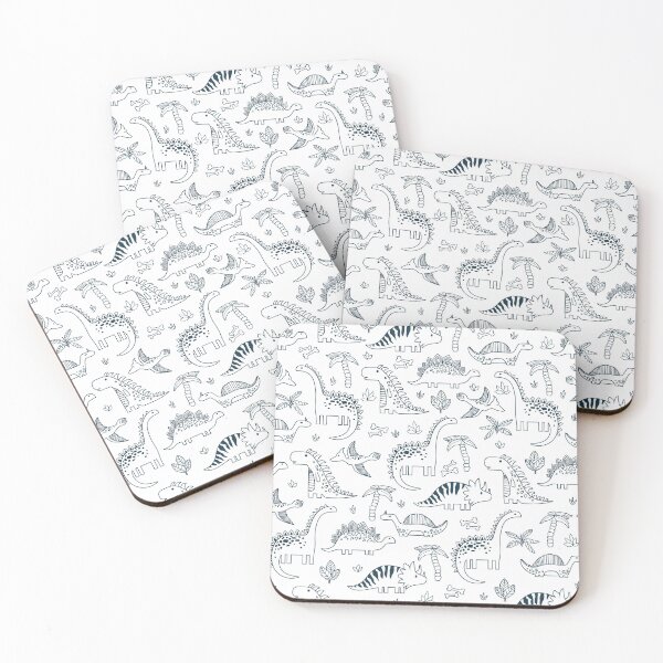 Item preview, Minimalist Black and White Dinosaur Line Art - Modern Dino Pattern designed and sold by alijun.