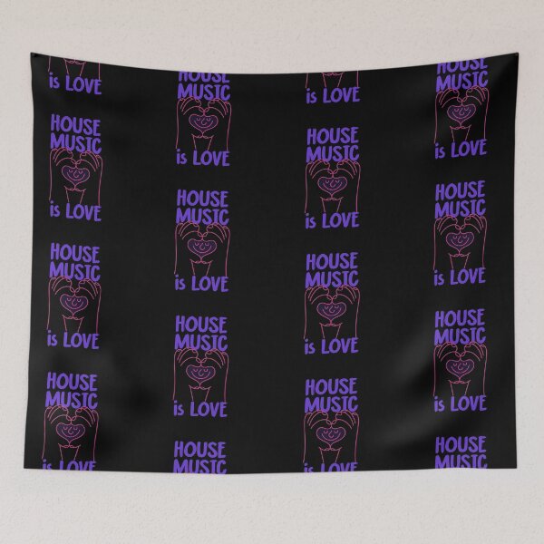 Item preview, House Music Is Love – DJ Rave Clubbing Typography Design designed and sold by TipTop GFX.