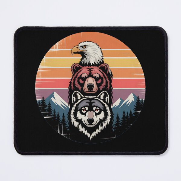 Item preview, Retro Eagle Bear Wolf Animal Totem Vintage Wilderness  designed and sold by Fitswear.