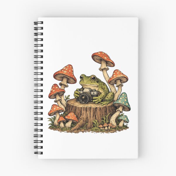 Item preview, frog with camera - frog among mushrooms taking pictures designed and sold by paggorek.