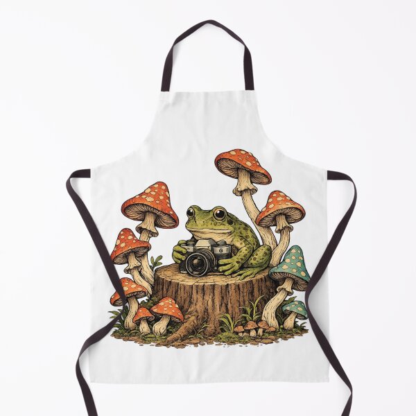 Item preview, frog with camera - frog among mushrooms taking pictures designed and sold by paggorek.