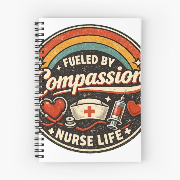 Item preview, “Fueled by Compassion – Retro Nurse Life Badge” designed and sold by Youpiworld.