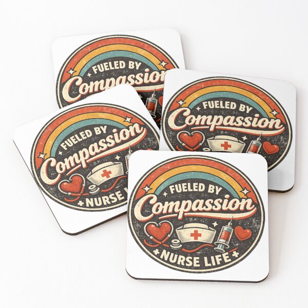 Item preview, “Fueled by Compassion – Retro Nurse Life Badge” designed and sold by Youpiworld.