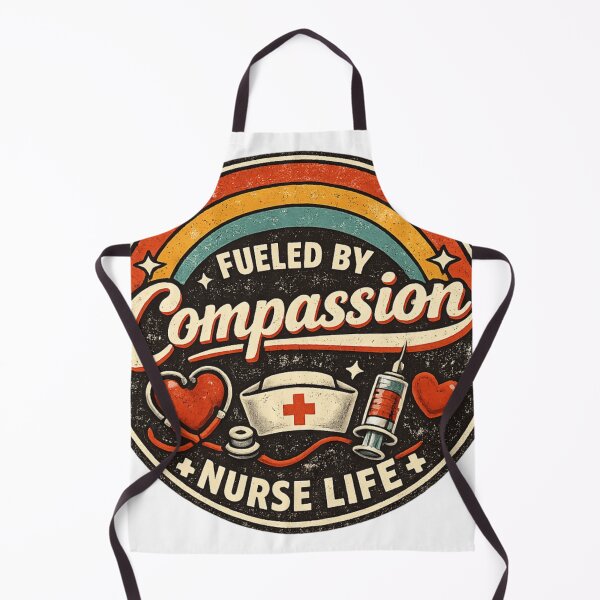 Item preview, “Fueled by Compassion – Retro Nurse Life Badge” designed and sold by Youpiworld.