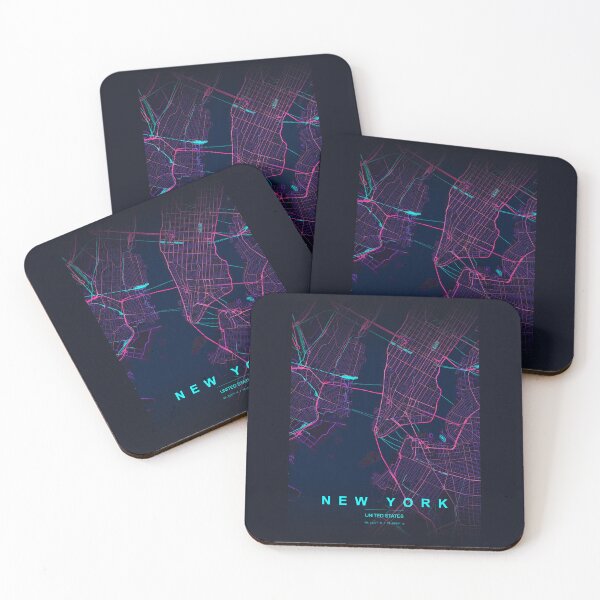 Item preview, Neon Style Map of New York, US designed and sold by Enea Kelo.