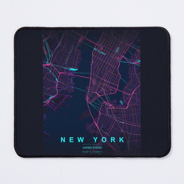 Item preview, Neon Style Map of New York, US designed and sold by Enea Kelo.