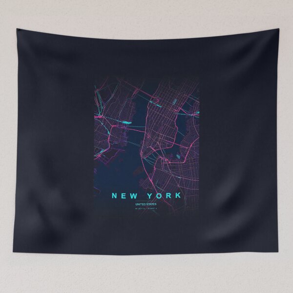 Item preview, Neon Style Map of New York, US designed and sold by Enea Kelo.