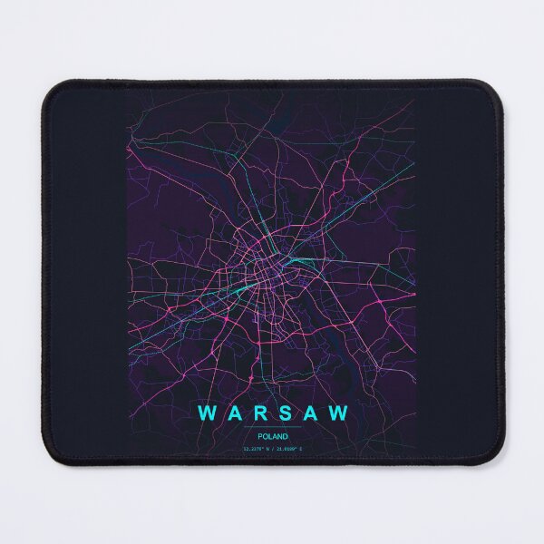 Item preview, Neon Style Map of Warsaw, Poland designed and sold by Enea Kelo.