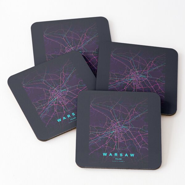 Item preview, Neon Style Map of Warsaw, Poland designed and sold by Enea Kelo.