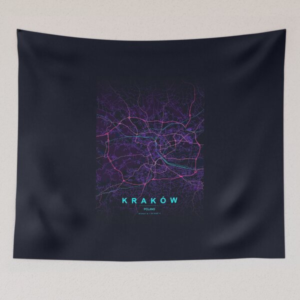 Item preview, Neon Style Map of Krakow, Poland designed and sold by Enea Kelo.