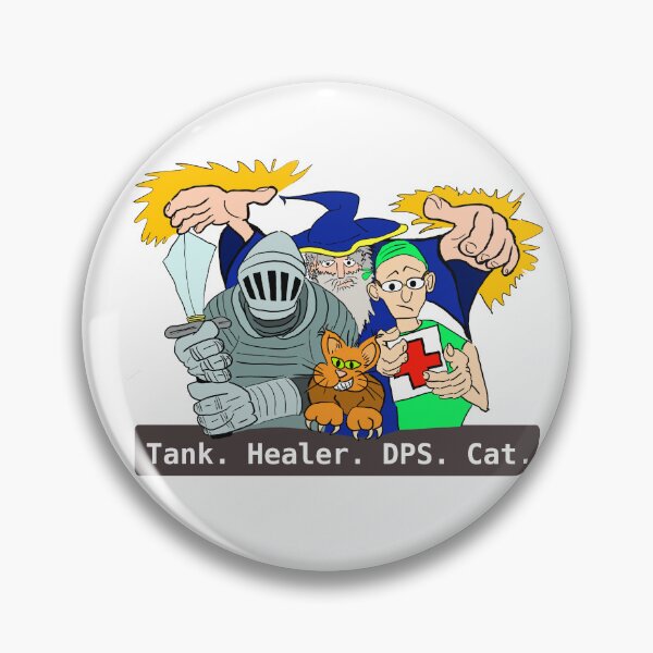 Item preview, MMORG - Tank, Healer, DPS, Cat designed and sold by LittleGreyMan2026.