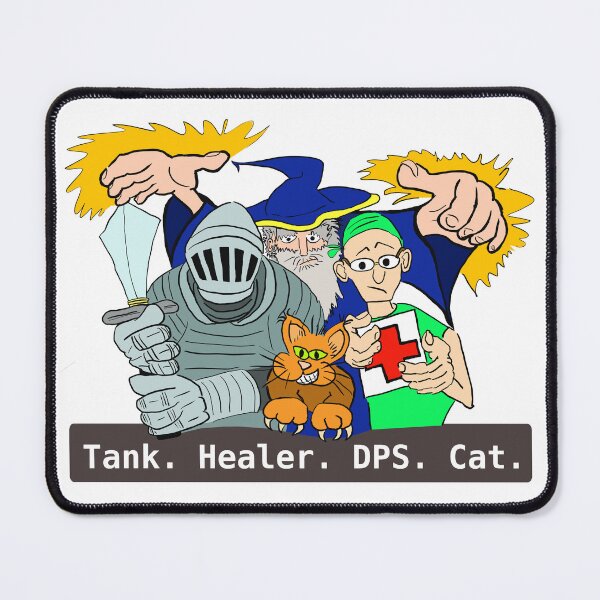 Item preview, MMORG - Tank, Healer, DPS, Cat designed and sold by LittleGreyMan2026.