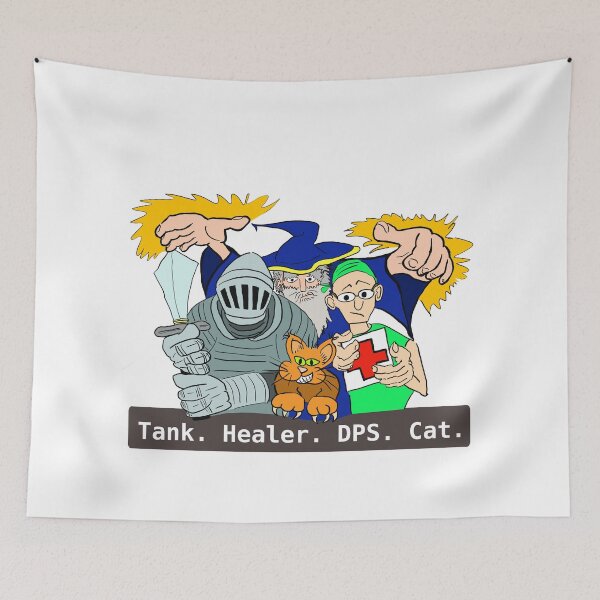Item preview, MMORG - Tank, Healer, DPS, Cat designed and sold by LittleGreyMan2026.