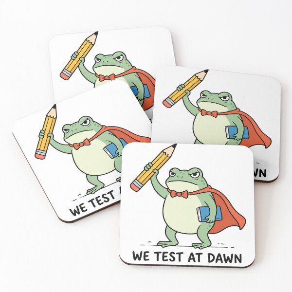 Item preview, We Test At Dawn Funny Teacher Frog  designed and sold by CutOutIdols.
