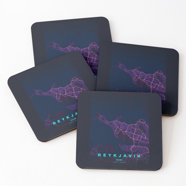 Item preview, Neon Style Map of Reykjavik, Iceland designed and sold by Enea Kelo.