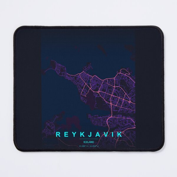 Item preview, Neon Style Map of Reykjavik, Iceland designed and sold by Enea Kelo.
