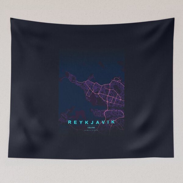 Item preview, Neon Style Map of Reykjavik, Iceland designed and sold by Enea Kelo.