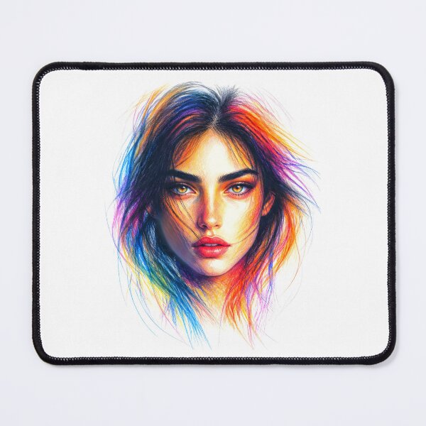 Item preview, Coloured Minimalist Pencil Sketch,Female Portrait 1 designed and sold by Yontartov.