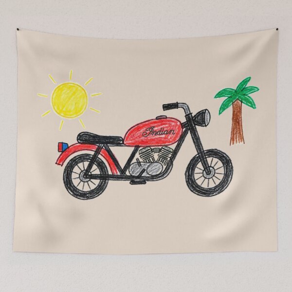 Item preview, 1928 Indian Scout 101 V-Twin Naive Crayon Art designed and sold by EdGraphy.