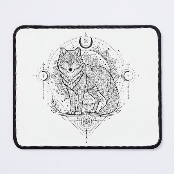 Item preview, Sacred Spirit Wolf Mandala Illustration designed and sold by suryabumblee.