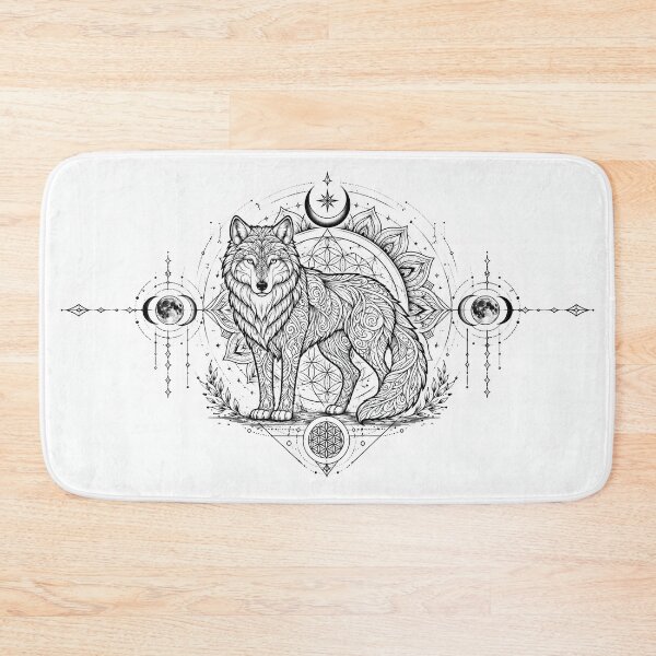 Item preview, Sacred Spirit Wolf Mandala Illustration designed and sold by suryabumblee.