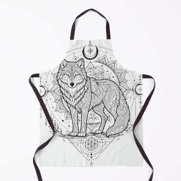 Item preview, Sacred Spirit Wolf Mandala Illustration designed and sold by suryabumblee.