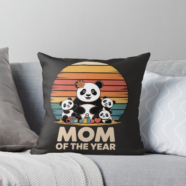 Item preview, Mom Of The Year Three Kids Panda Shirt – Cute Retro Panda Mom Gift designed and sold by Biedroneczka.