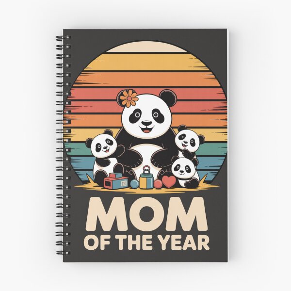 Item preview, Mom Of The Year Three Kids Panda Shirt – Cute Retro Panda Mom Gift designed and sold by Biedroneczka.