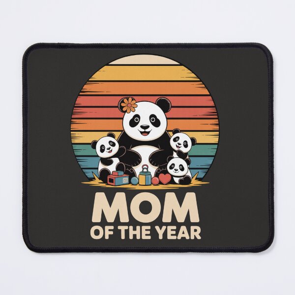 Item preview, Mom Of The Year Three Kids Panda Shirt – Cute Retro Panda Mom Gift designed and sold by Biedroneczka.