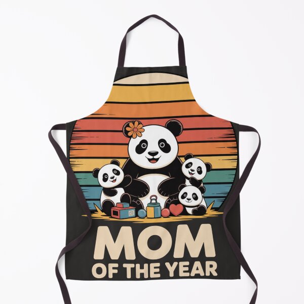 Item preview, Mom Of The Year Three Kids Panda Shirt – Cute Retro Panda Mom Gift designed and sold by Biedroneczka.