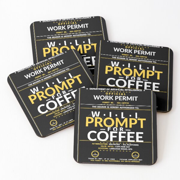 Item preview, Will Prompt For Coffee Shirt | Funny AI Programmer Tech Gift Tee designed and sold by Daily Mood Tees.