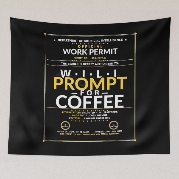 Item preview, Will Prompt For Coffee Shirt | Funny AI Programmer Tech Gift Tee designed and sold by Daily Mood Tees.