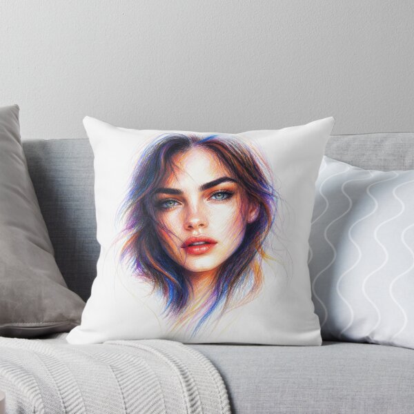 Item preview, Coloured Minimalist Pencil Sketch,Female Portrait 2 designed and sold by Yontartov.