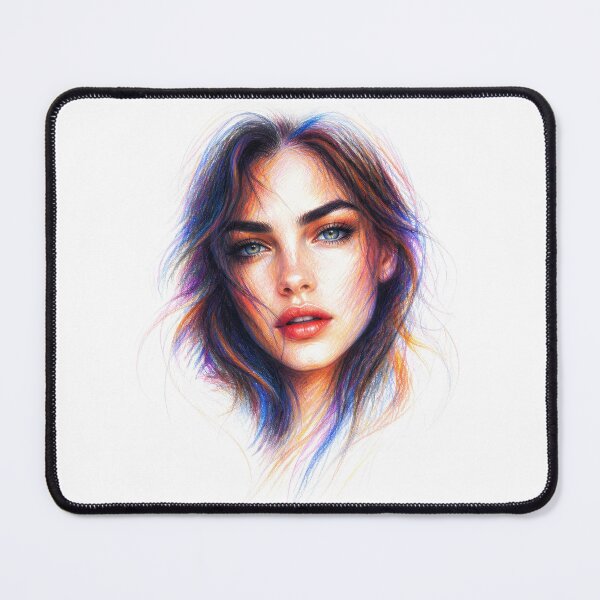 Item preview, Coloured Minimalist Pencil Sketch,Female Portrait 2 designed and sold by Yontartov.