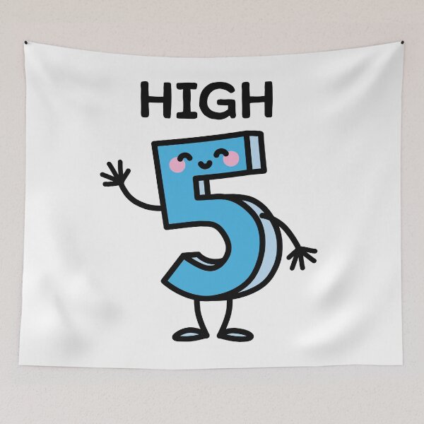 Item preview, High 5 - cartoon number birthday five years old designed and sold by LaundryFactory.