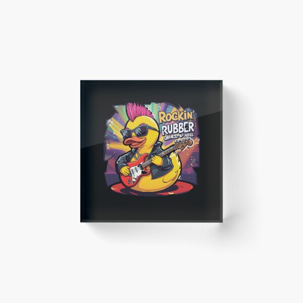 Item preview, Rockin’ Rubber – Funny Rockstar Rubber Duck designed and sold by RubberQuack.