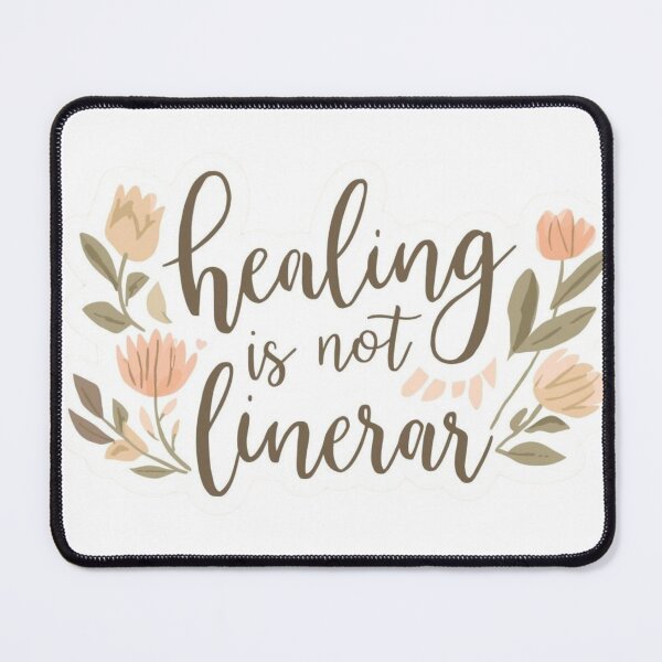 Item preview, Healing Is Not Linear – Peach & Sage Floral Affirmation designed and sold by CRoseCounseling.