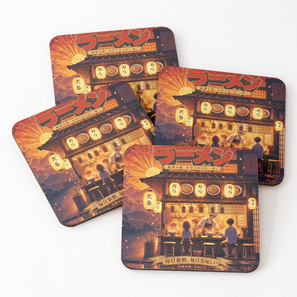 Item preview, Japanese Ramen Stand Retro Anime Sunset designed and sold by Unframed-Art.