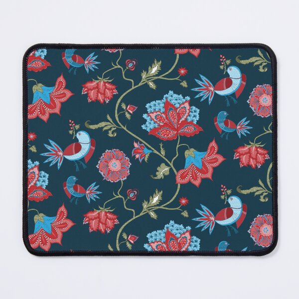 Item preview, Exotic chintz with bird - dark blue / red designed and sold by kobyakov.
