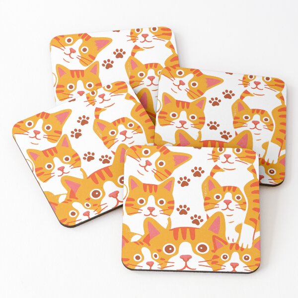 Item preview, Cute Orange Tabby Cats Pile - Kawaii Ginger Kittens Pattern designed and sold by RairyuuBell.