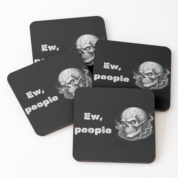 Item preview, Ew People Ornamental Goth Skull Sarcastic Introvert Humor designed and sold by DarkOriginArts.