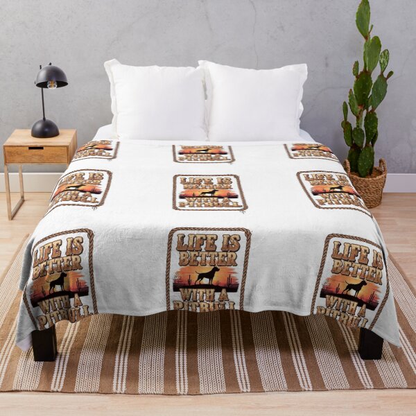 Item preview, Life is Better with a Pitbull - Western Sunset Silhouette and Lasso Border designed and sold by My Pitbull Place.