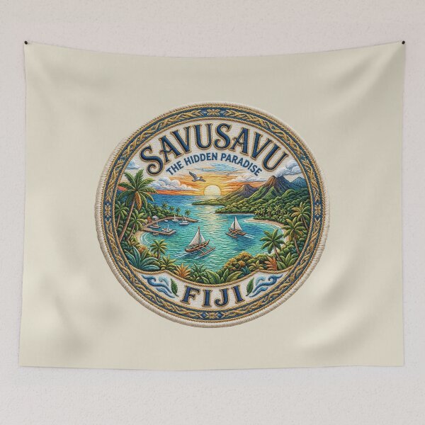 Item preview, Savusavu, Fiji – Sunset, Lagoon & Tropical Mountains designed and sold by Girih.