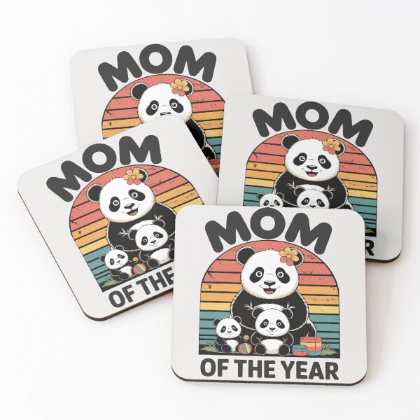 Item preview, Copy of Mom Of The Year Two Kids Panda Shirt – Cute Retro Panda Mom Gift designed and sold by Biedroneczka.