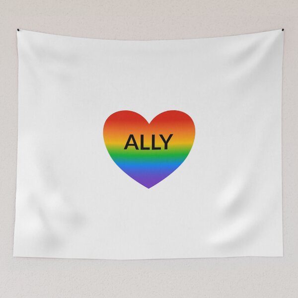 Item preview, Pride ALLY on gradient rainbow heart designed and sold by Inspirationmotivation.